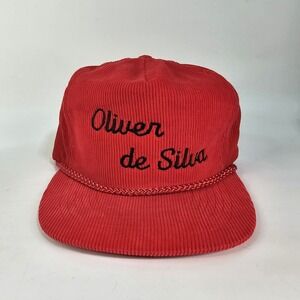 Vtg 80s Oliver DeSilva Construction Corduroy Rope Hat Engineering Transportation